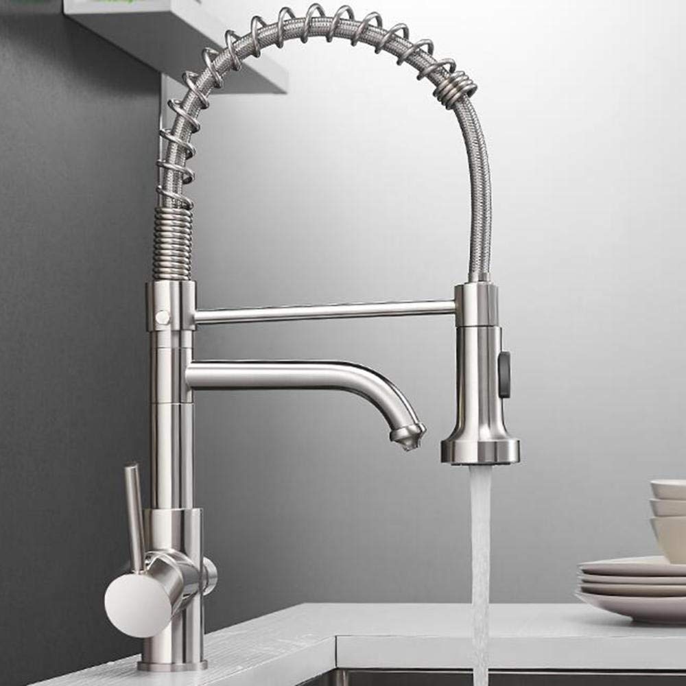 3-Way Kitchen Sink Faucet with Water Filter - Brushed Nickel for Pure Drinking Water & Easy Cleaning