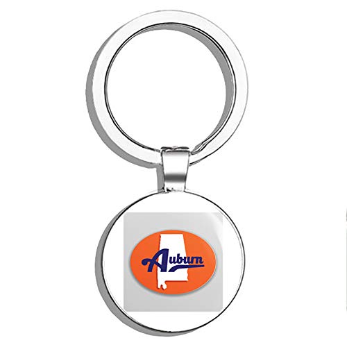 Auburn Alabama Oval Vinyl Keychain - Double Sided Stainless Steel Key Ring with Carabiner Clip | Perfect for College Students, Alumni & Travelers (Gift Idea for Graduation, Game Day & City Pride)