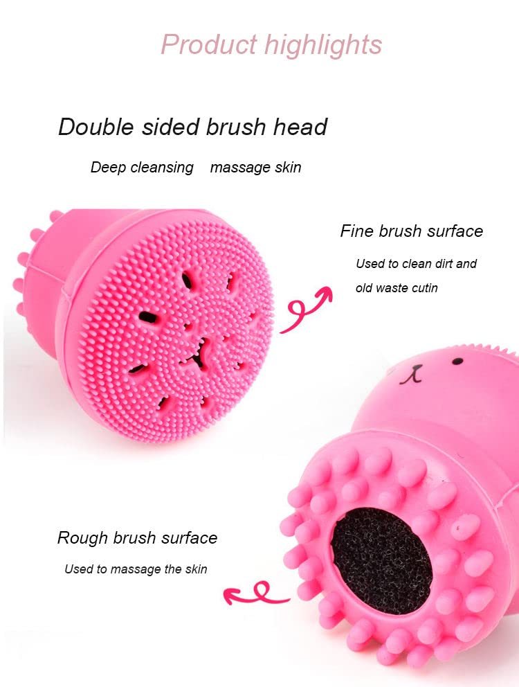 Silicone Facial Cleansing Brush - Gentle Exfoliator & Pore Cleaner for Deep Skin Cleansing | Small Octopus Shape Face Scrub Brush | Perfect for Daily Skincare Routine & Travel