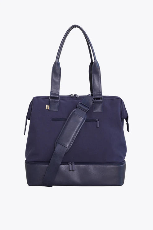 Navy Blue Mini Weekender Bag - Stylish & Compact Travel Tote for Women | Perfect for Weekend Getaways, Gym, Work & Daily Commute