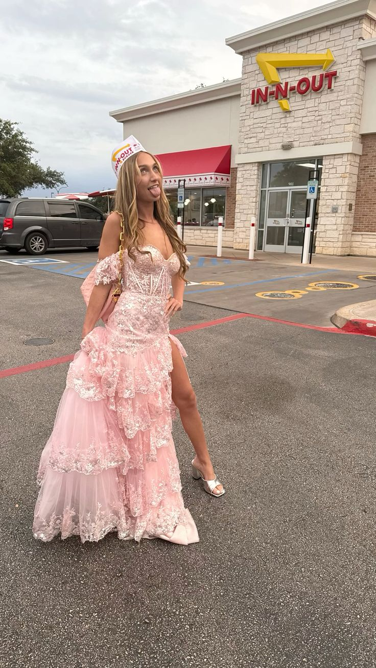 Elegant Off-The-Shoulder Pink A-Line Lace Long Prom Dress for Formal Parties & Special Occasions - Perfect for Homecoming, Wedding Guest & Evening Events - Style J5204