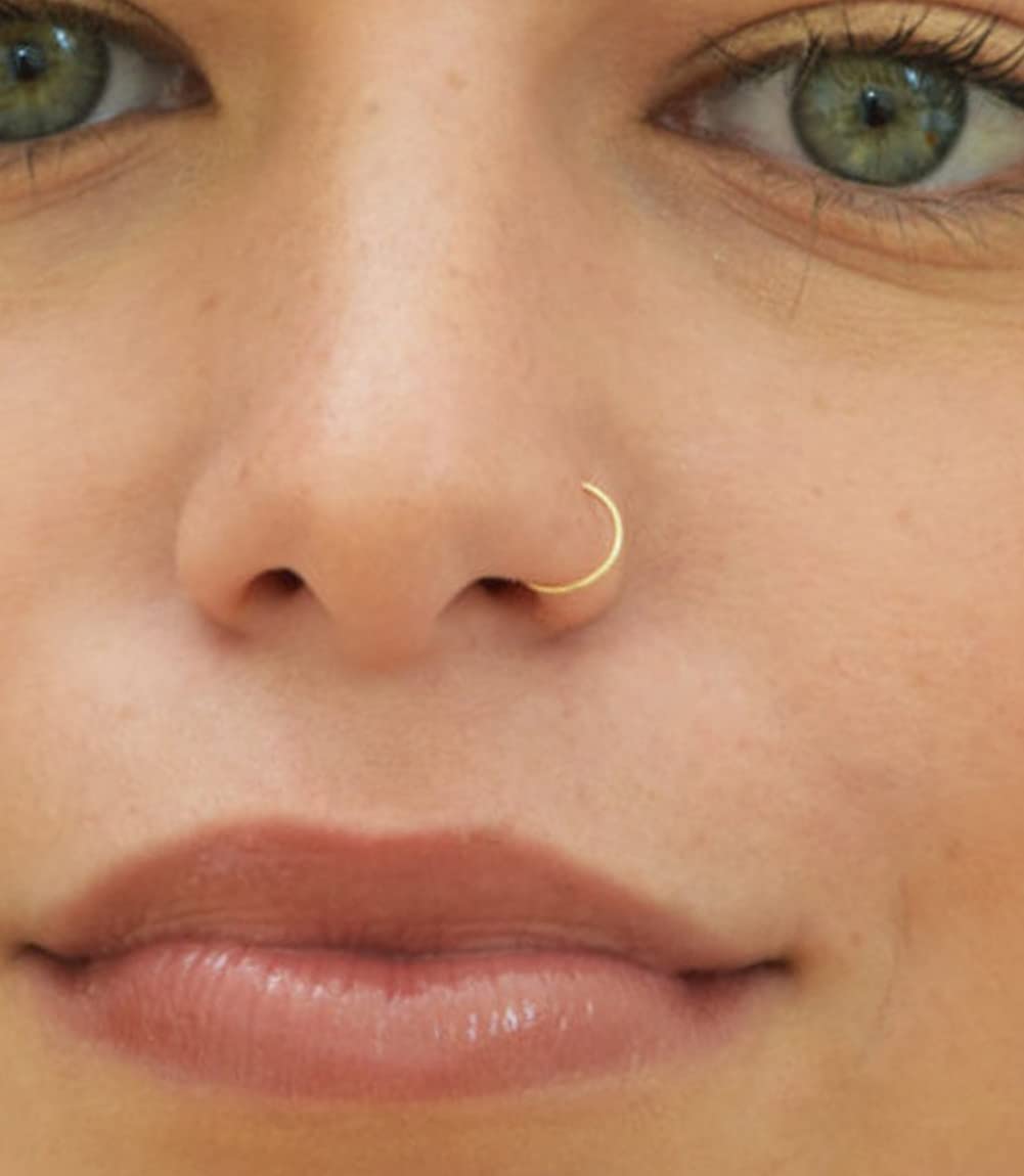 Fake Nose Ring Hoop - Stainless Steel Fake Septum Ring - Non-Piercing Nose Jewelry for Women & Men - Perfect for Costumes, Parties & Everyday Fashion Accessories
