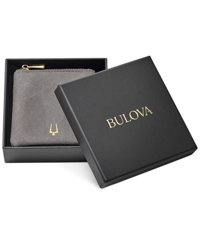 Bulova Men's Stainless Steel Watch with Leather Strap - J96BO19L Classic Dress Watch for Business, Office & Formal Occasions