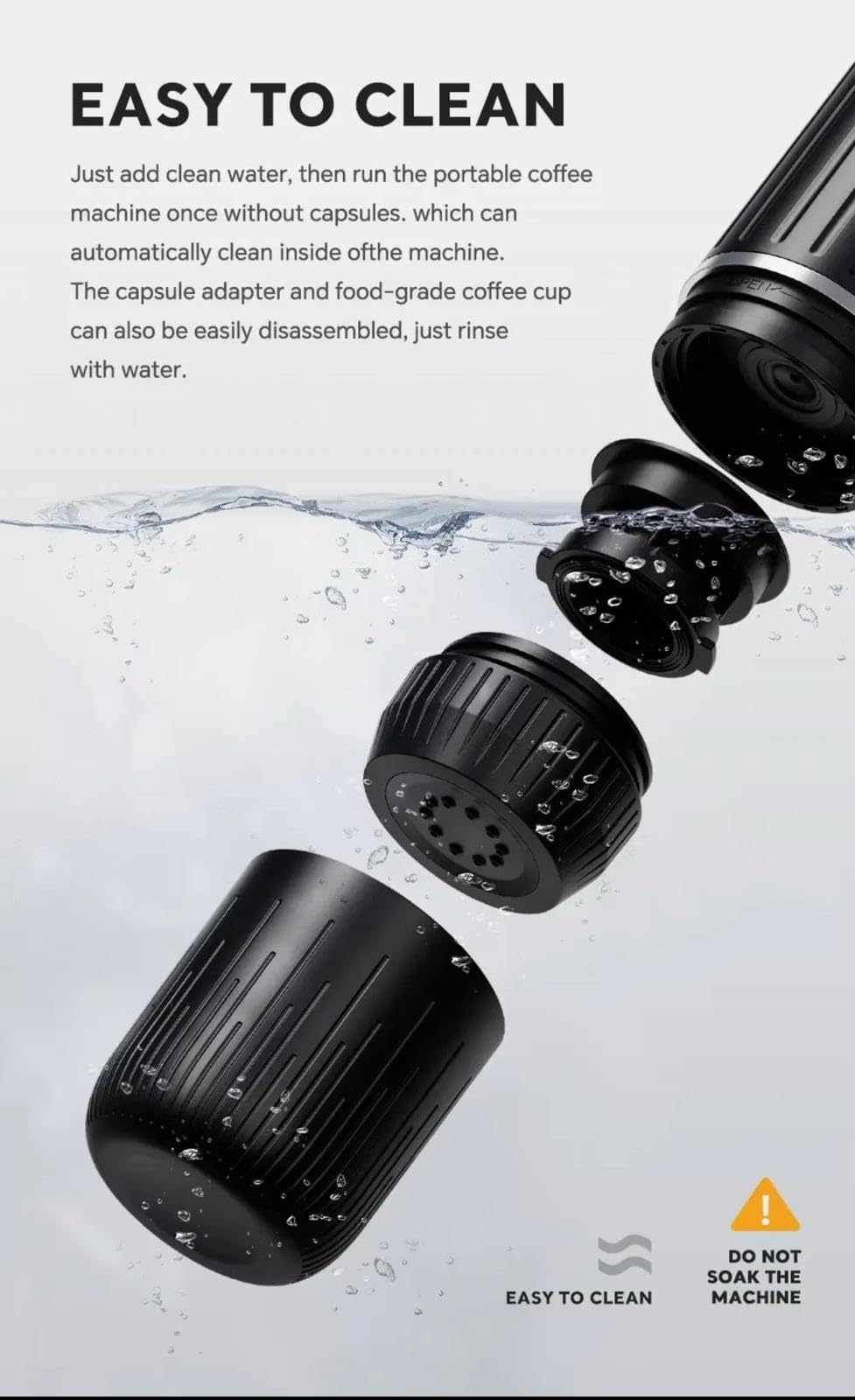 Portable Coffee Maker for Camping, Travel & Car - Compact Espresso Machine with Pods - Small French Press & Capsule Coffee Machine for Home, Office & Outdoor Adventures