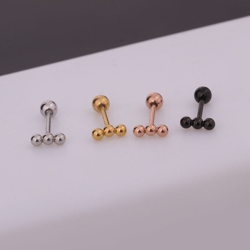 20G Skeleton Barbell Stud Earrings - Helix & Daith Piercing Jewelry for Men & Women | Gothic Punk Style Body Jewelry for Cartilage, Tragus, or Conch Piercings | Perfect for Everyday Wear & Alternative Fashion