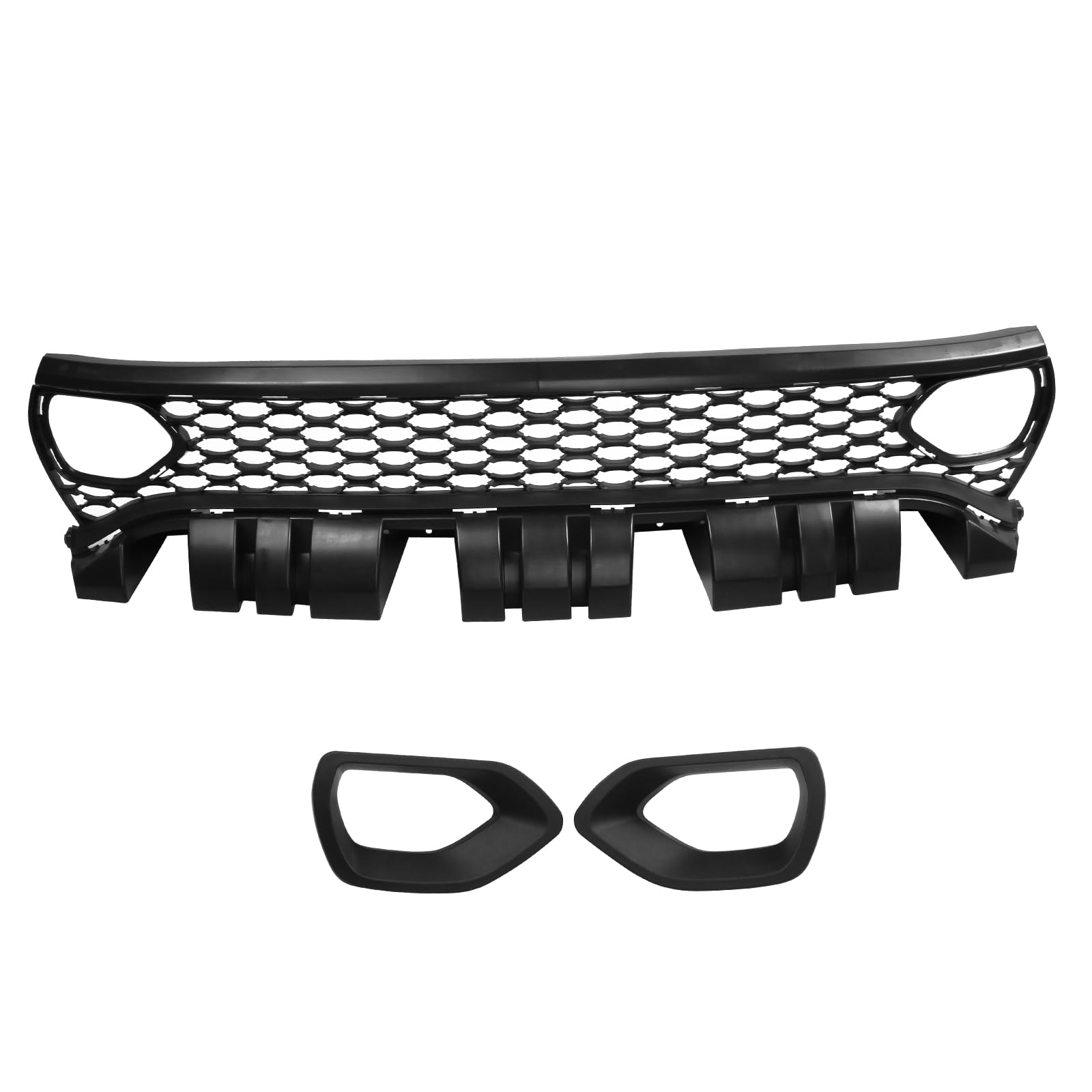 FREEMOTOR802 Front Upper Grille Compatible with 2015-2023 Dodge Charger SRT/Scat Pack - Unpainted PP Hood Grill Cover Replacement | Perfect for Car Upgrades & Customization