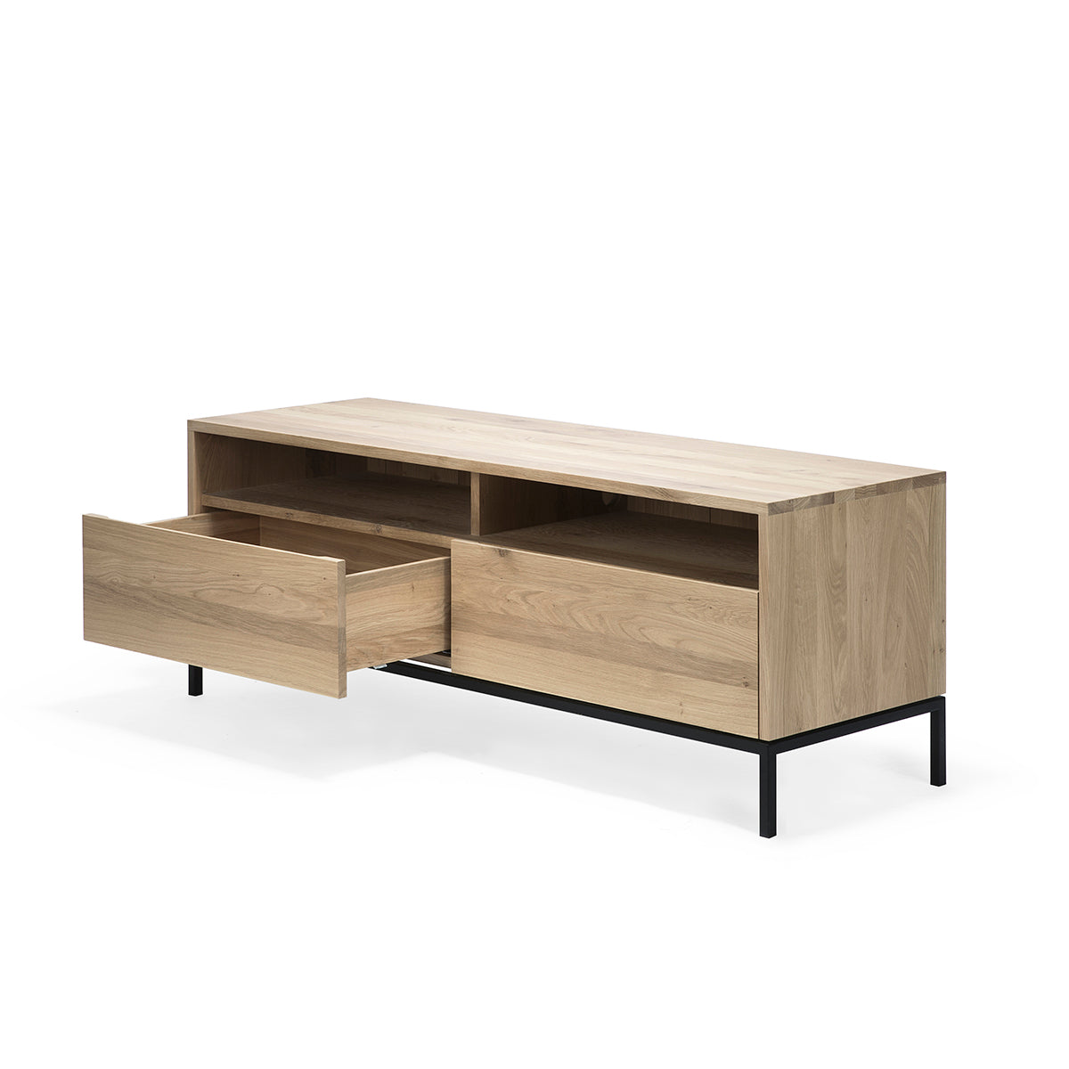 Modern 2 Door TV Stand with Storage - Ligna Wooden Entertainment Center for Living Room, Bedroom, and Home Theater Setup