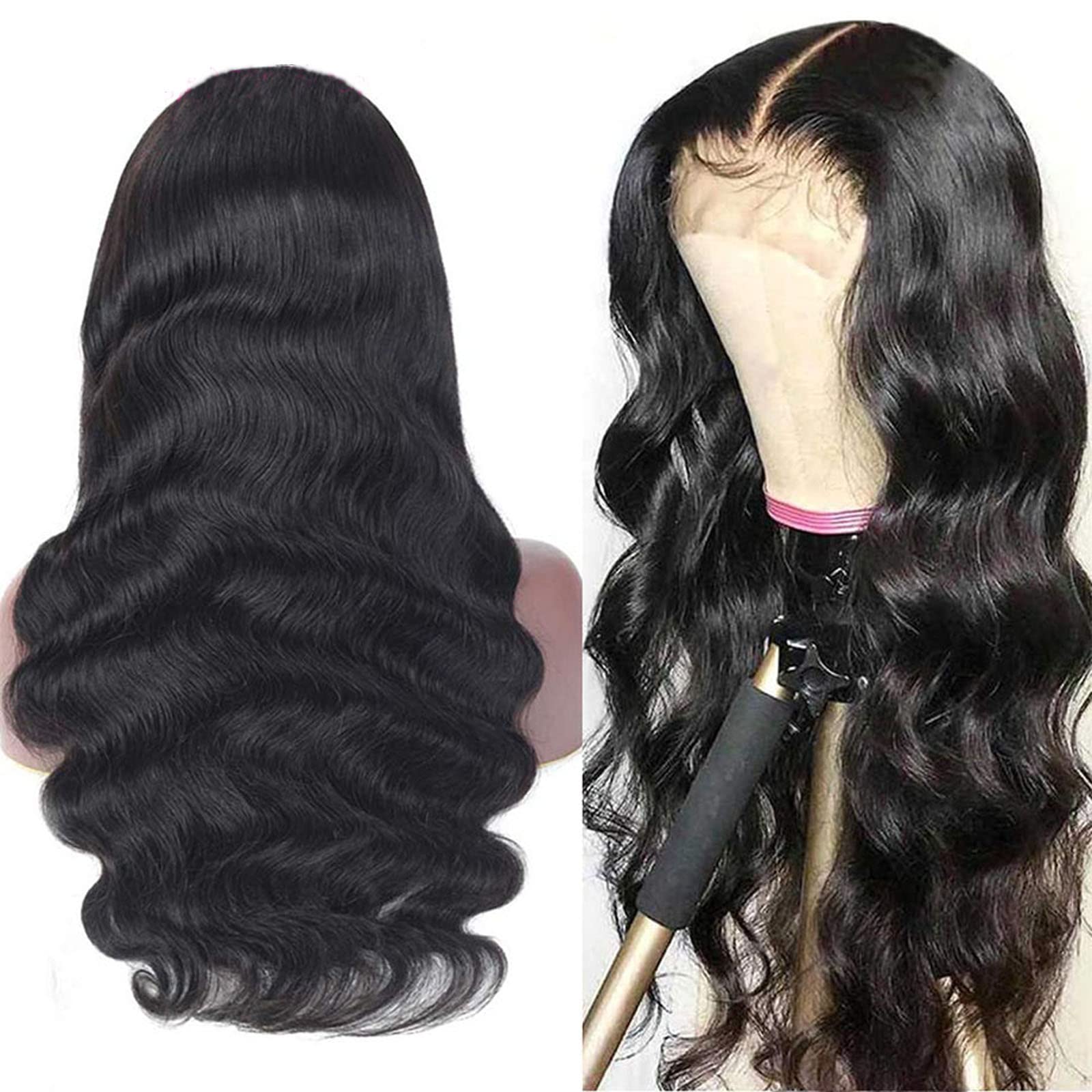 Premium HD 4x4 Lace Front Wigs Human Hair for Black Women - 20 Inch Brazilian Virgin Body Wave Lace Closure Wig with Pre-Plucked Baby Hair, Bleached Knots & 180 Density | Glueless & Comfortable for Daily Wear, Parties & Special Occasions