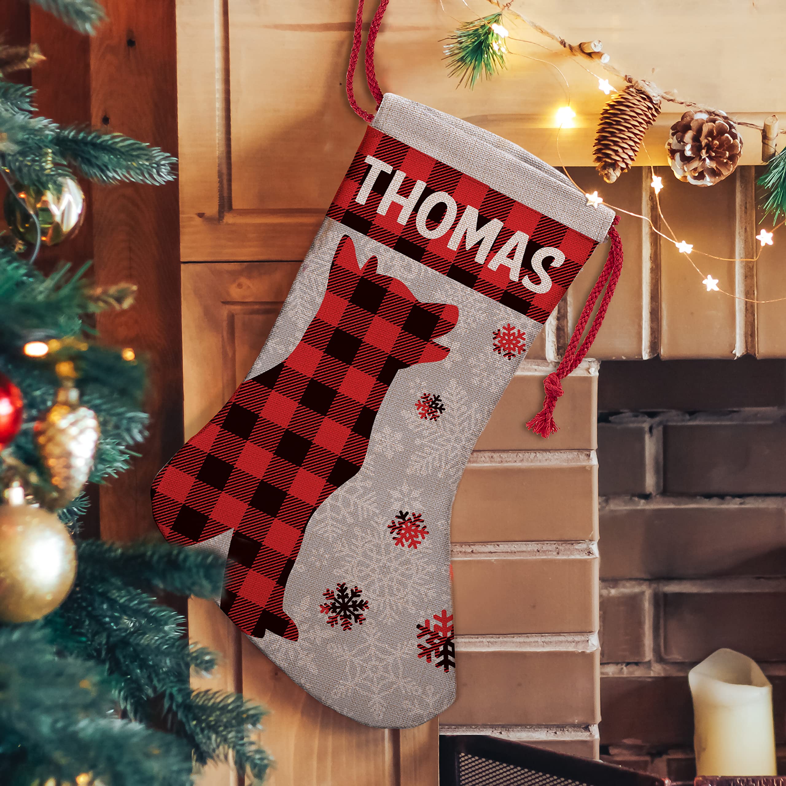 Set of 3 Personalized Christmas Stockings - Custom Name Embroidery with 9 Festive Patterns (Santa, Gnome, Snowman) & 5 Font Styles | 16-inch Holiday Decor for Fireplace, Gift Exchange & Family Traditions