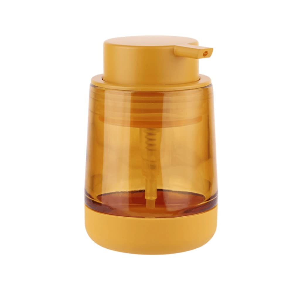 JCJNSL 10 oz Clear Glass Soap Dispenser - Press-Type Liquid Hand Soap Pump for Bathroom, Kitchen & Sink | Durable & Versatile (Yellow) | Perfect for Liquid Soap, Lotion & Dish Detergent