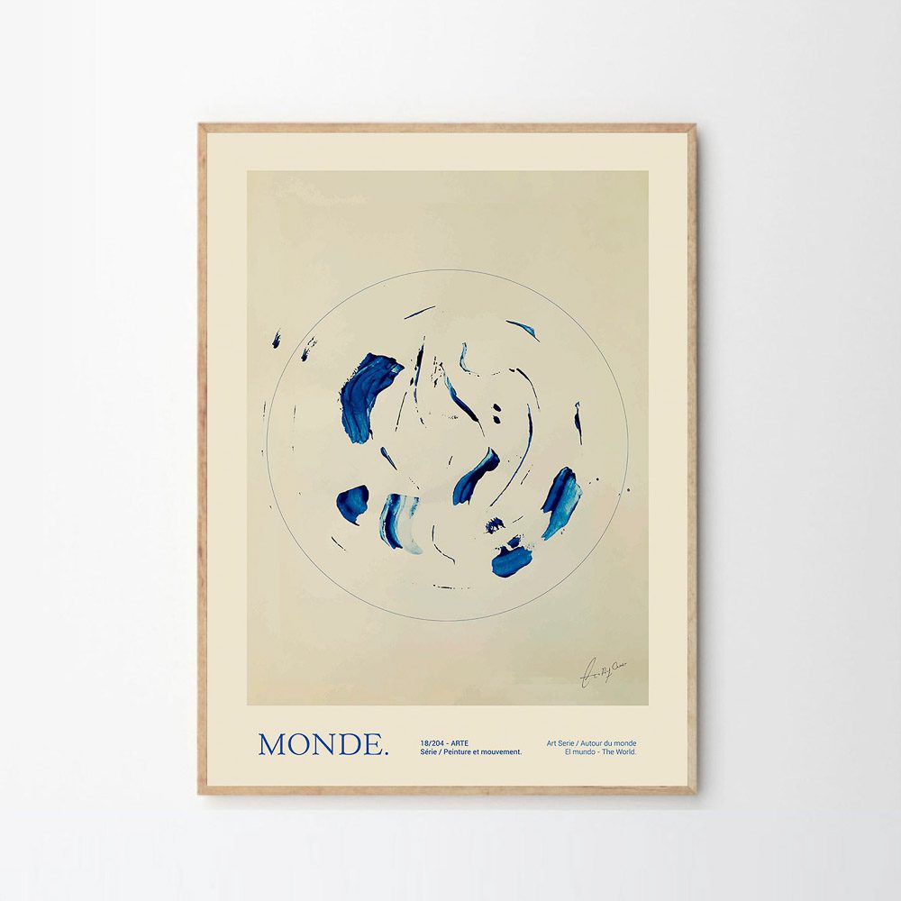 THE POSTER CLUB Lucrecia Rey Caro Le Monde Art Print - 50x70cm Framed Wall Decor for Living Room, Bedroom & Office | Vintage Travel Poster, Home Decor Gift Idea