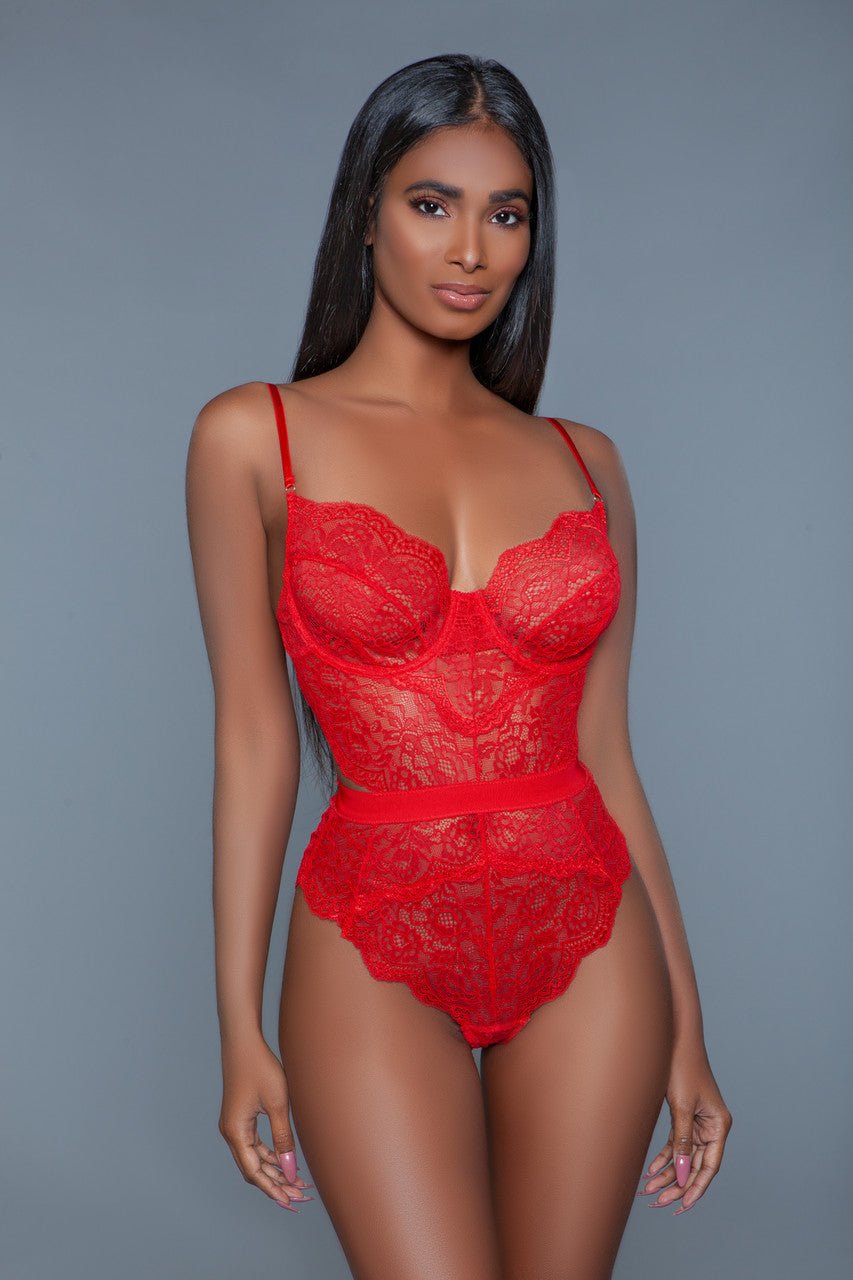 BeWicked Women's Bettany Bodysuit - Sexy Lingerie Bodysuit for Women, Stretch Lace Teddy with Adjustable Straps (Black, 2014 Collection) | Perfect for Valentine's Day, Date Night & Boudoir Photography