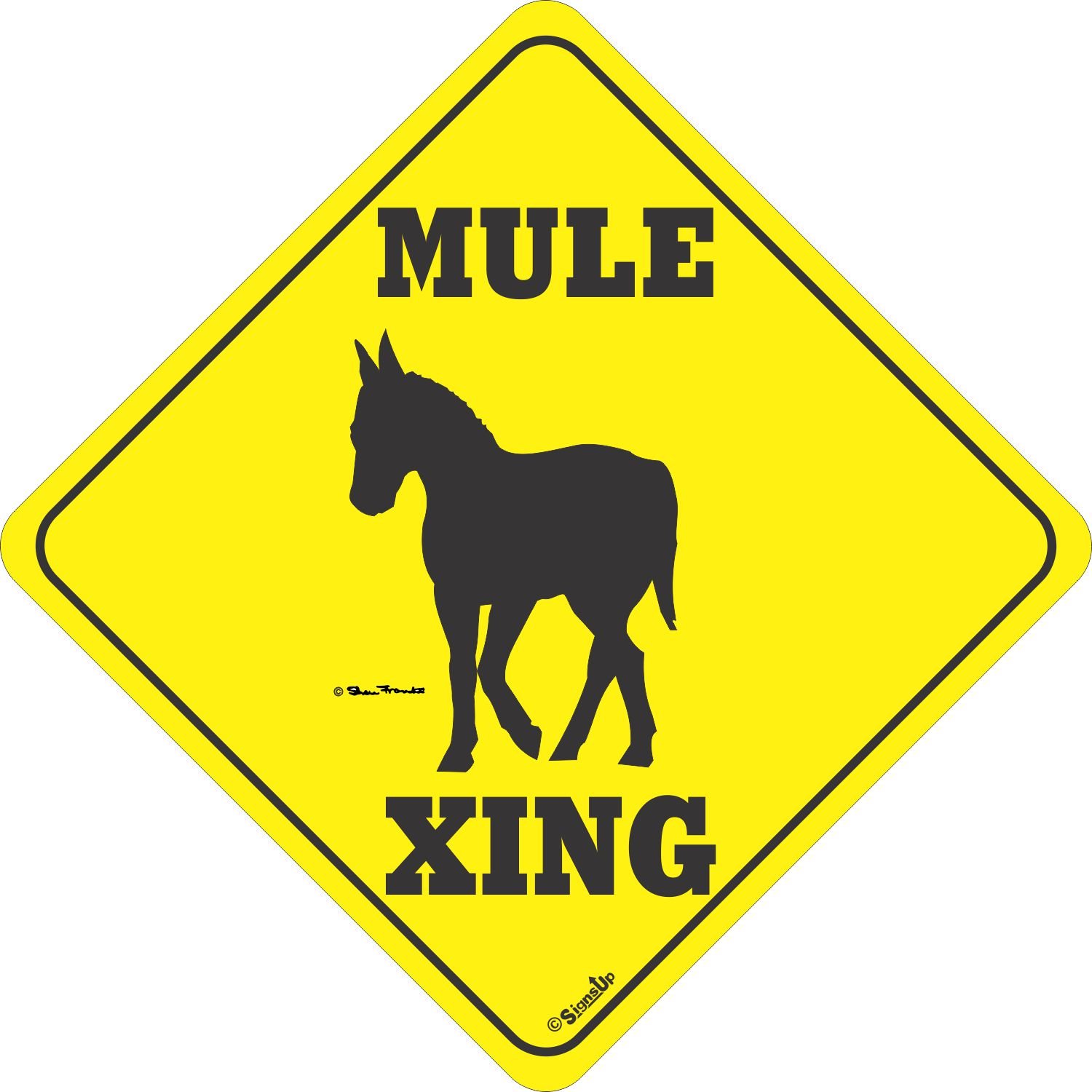 Custom Mule Crossing Sign - Durable Reflective Aluminum for Farm, Ranch & Rural Road Safety - Perfect for Driveways, Pastures & Country Properties