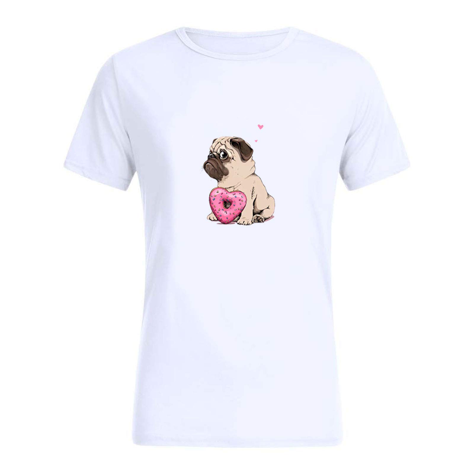 Women's Casual Short Sleeve Valentine's Day Print Sweatshirt Blouse - Cute Low Cut Tops for Date Night, Party & Everyday Wear