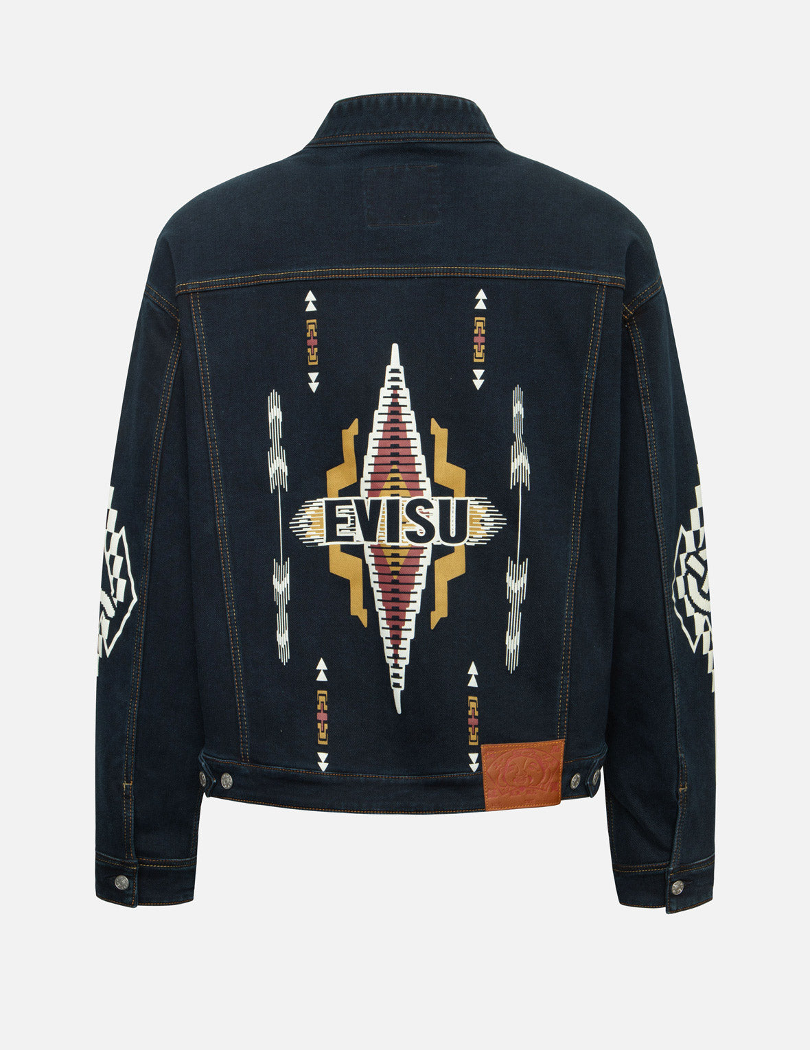 Stylish Reversible Denim Jacket with Chimayo Tapestry & Seagull Print - Boxy Fit for Women | Perfect for Casual Outings, Beach Trips & Boho Fashion