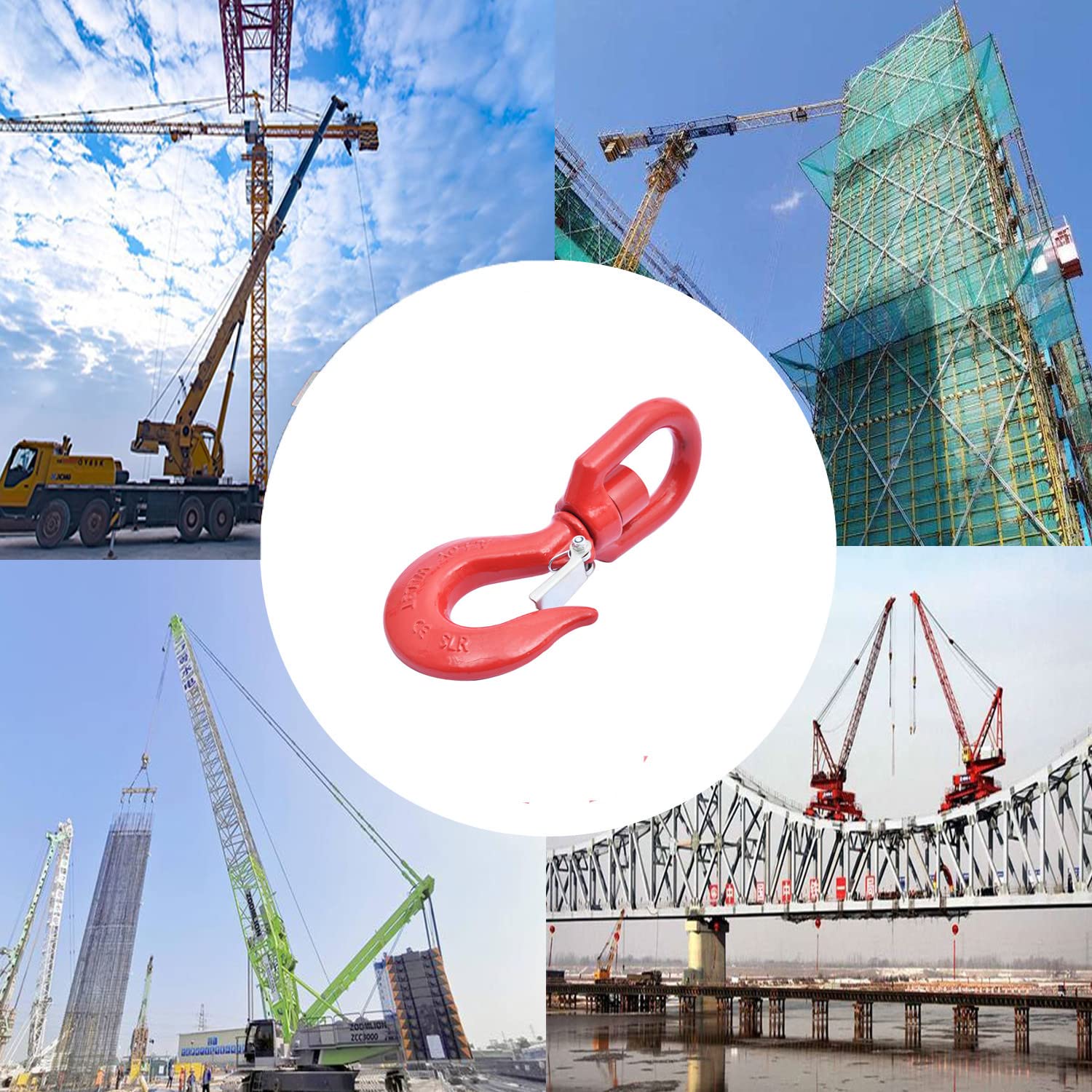 3 Ton Heavy Duty Swivel Hook for Lifting - 5/8