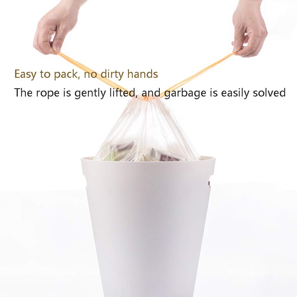 Premium Drawstring Trash Bags - Heavy Duty Disposable Garbage Bags for Kitchen, Bathroom & Bedroom - 2 Rolls (3 Bags Each) - Random Colors - Ideal for Home, Office & Outdoor Use