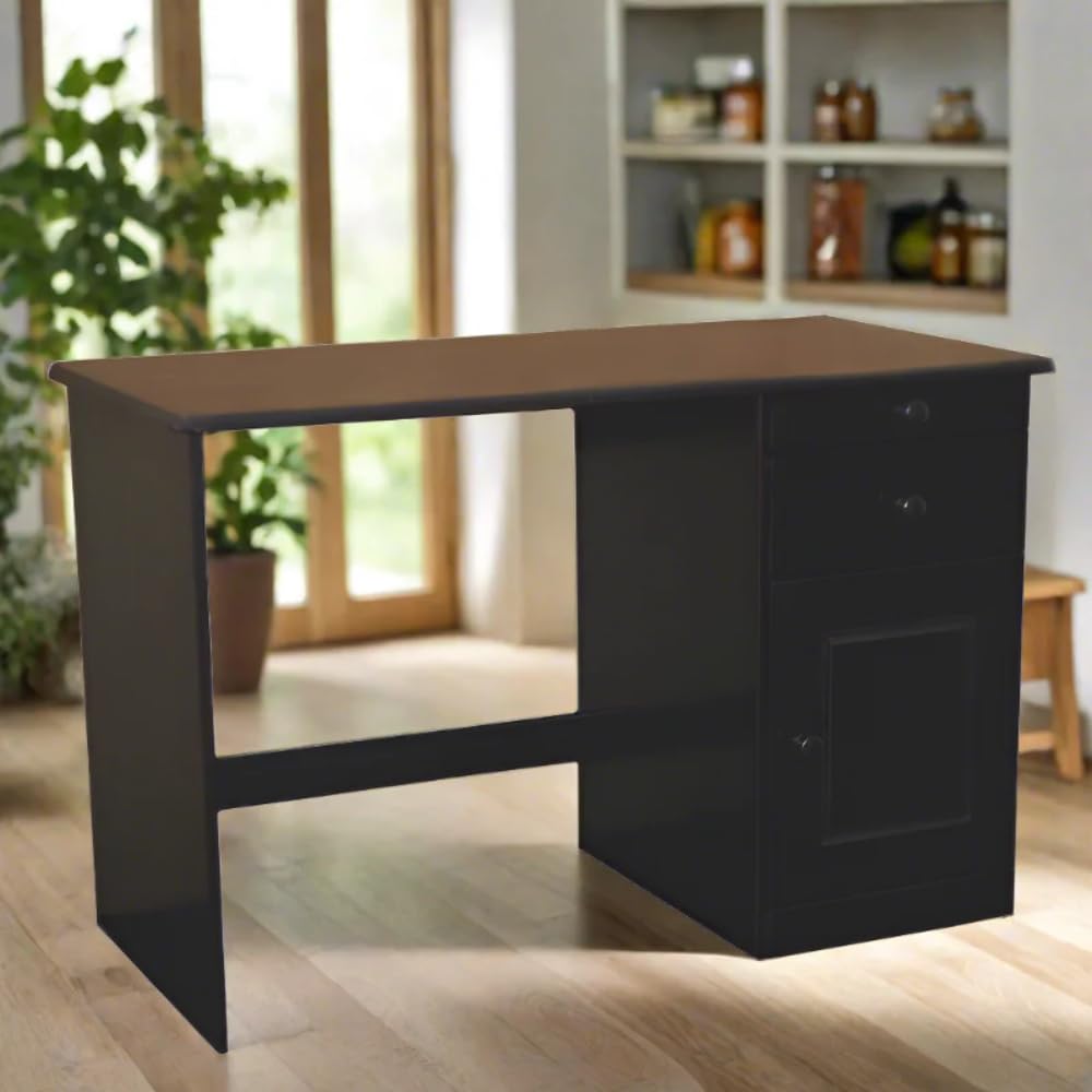 Henry Solid Wood Soft Close Drawers Writing Desk in Espresso Finish - Perfect for Home Office, Study Room & Workspace Organization
