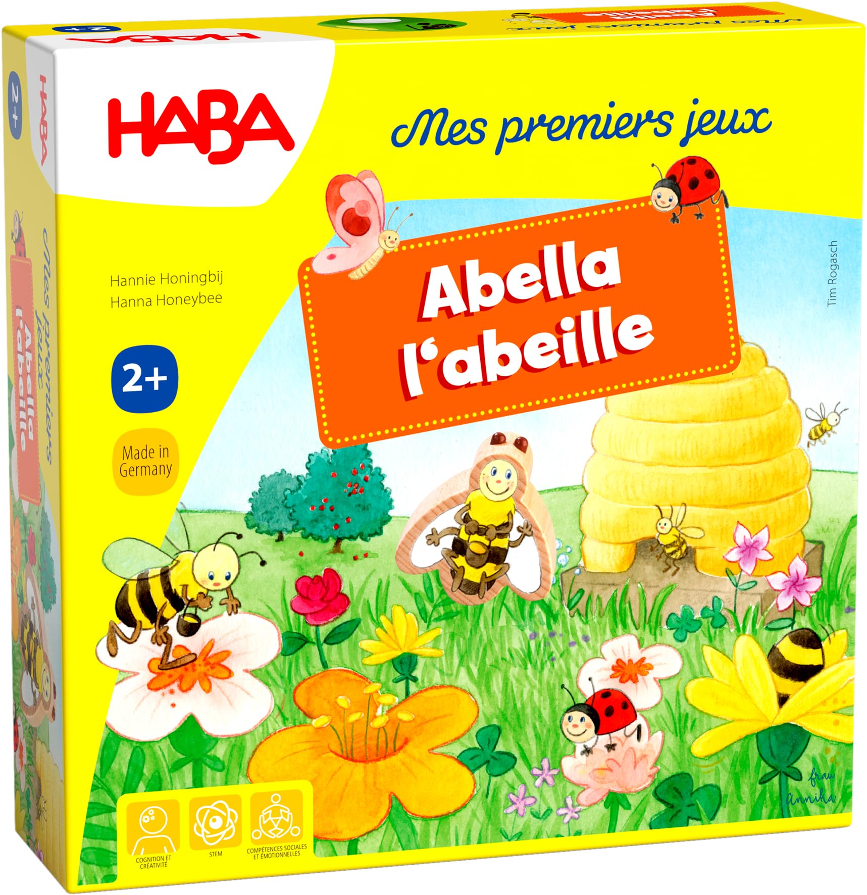 HABA - My First Games - Abella the Bee - Cooperative & Educational Board Game for Kids - Learn Colors - 1 to 4 Players - Ages 2+ - 301839 - Perfect for Family Game Nights & Preschool Learning Activities
