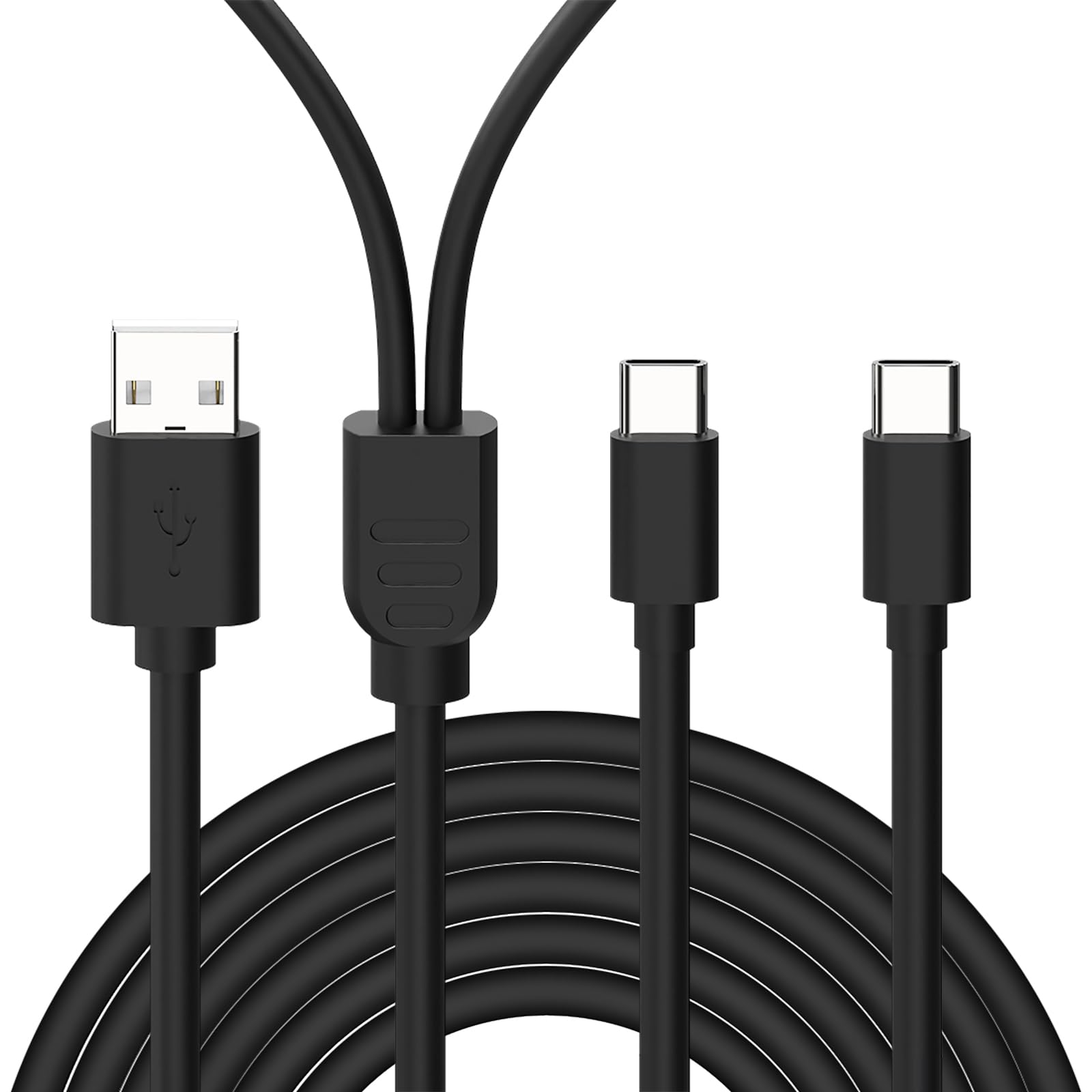 Geekria Fast Charging USB C Y-Splitter Cable for PS5 Dualsense Controller & Xbox Series X - 2-in-1 Multi Charging Cord (10FT) - Perfect for Gaming Setup & Simultaneous Device Charging
