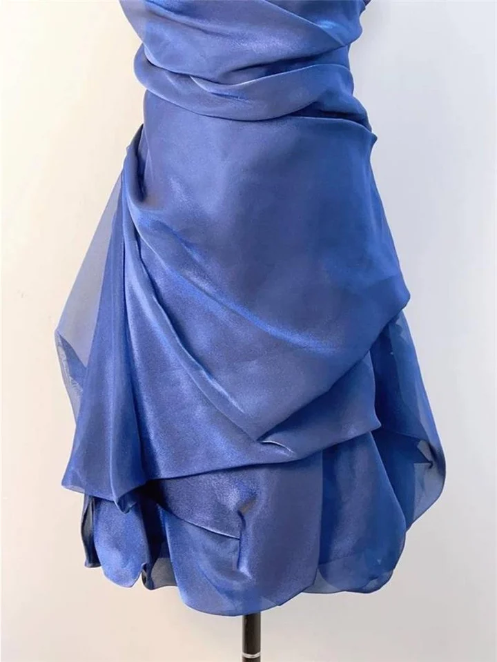 Elegant Blue Short Halter Homecoming Dress for Prom, Party & Special Occasions - Style J4412 | Perfect for Dances, Graduation & Evening Events