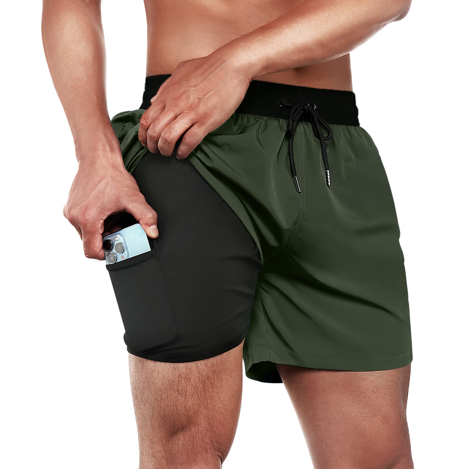 BRISIRA Men's Quick Dry Swim Trunks 5