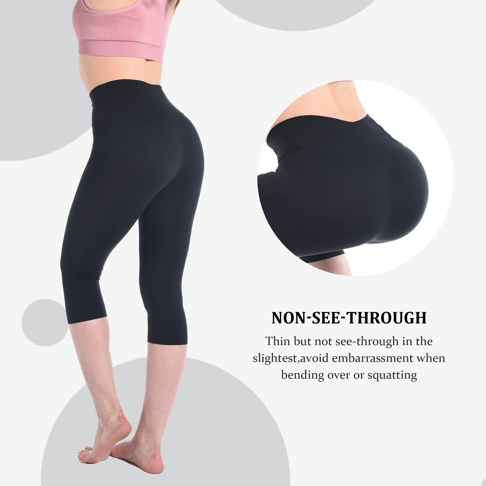 High Waisted Black Leggings for Women - Yoga, Workout & Everyday Wear - Comfortable & Stretchy Tummy Control Leggings for Gym, Running & Lounge