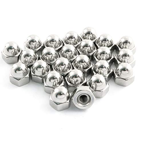 24pcs #8-32 304 Stainless Steel Hex Cap Nuts - Heavy Duty Corrosion Resistant Fasteners for Furniture, Machinery & DIY Projects