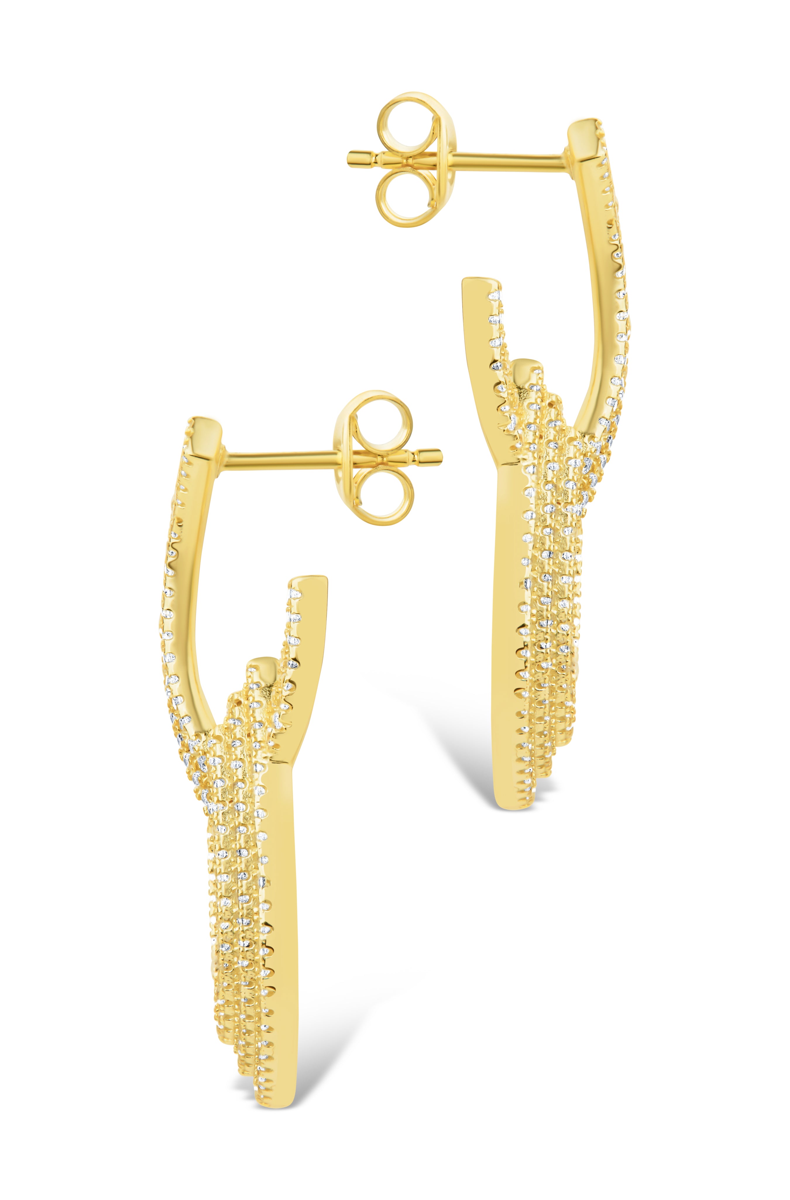 Lilah CZ Interlocking Drop Stud Earrings for Women - Elegant Cubic Zirconia Dangle Earrings for Party, Wedding & Everyday Wear