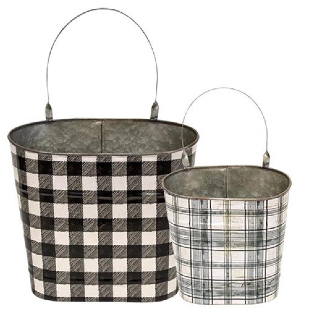 2-Pack Plaid Wall Pockets for Home Organization - Perfect for Keys, Mail & Small Essentials in Entryway, Kitchen or Office