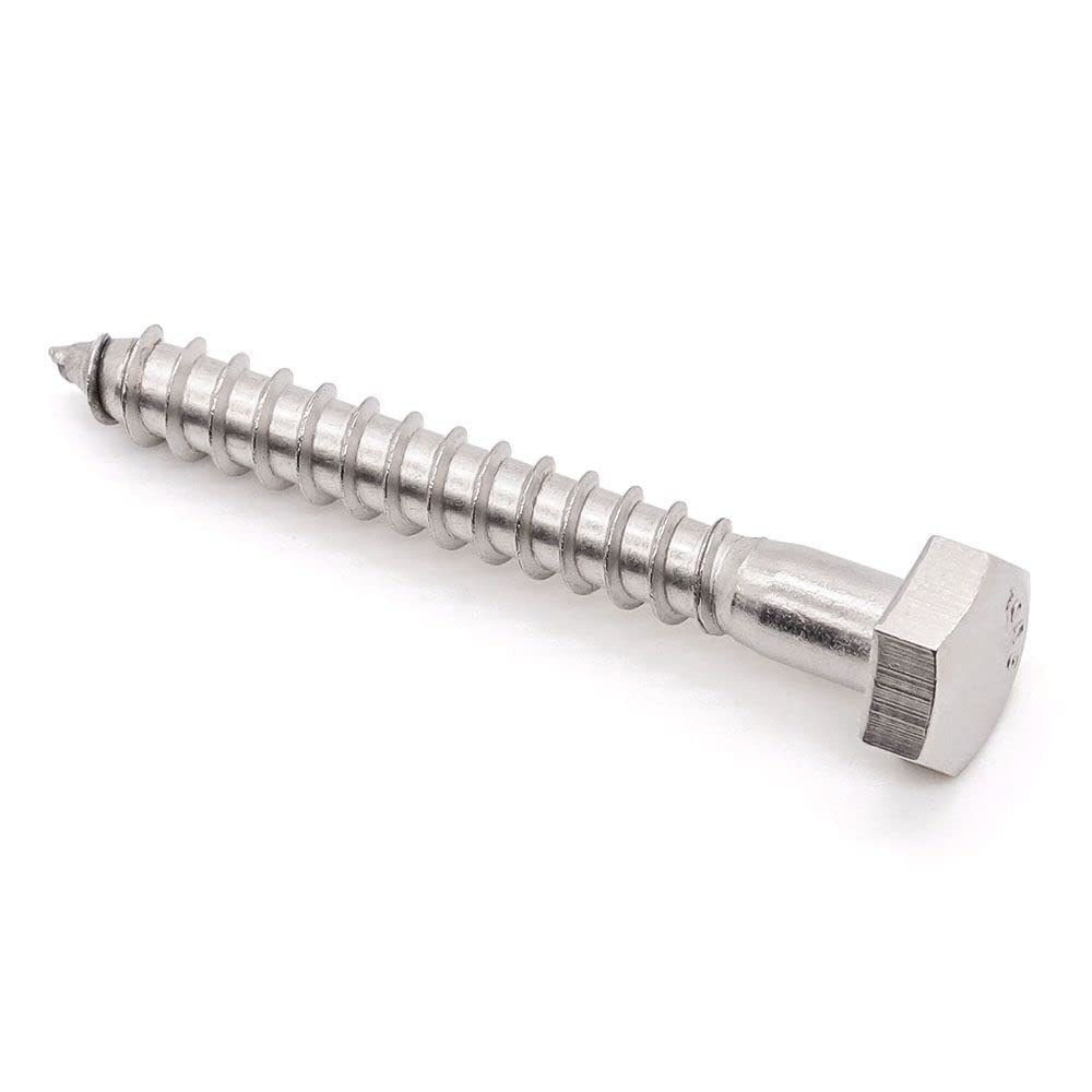 304 Stainless Steel Hex Lag Bolts (8pcs) - Wood Fastening Solution