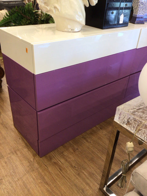 Pianca Spazio Purple & White Dresser - 6-Drawer Modern Bedroom Dresser with Soft-Close Drawers, Perfect for Bedroom Storage & Organization