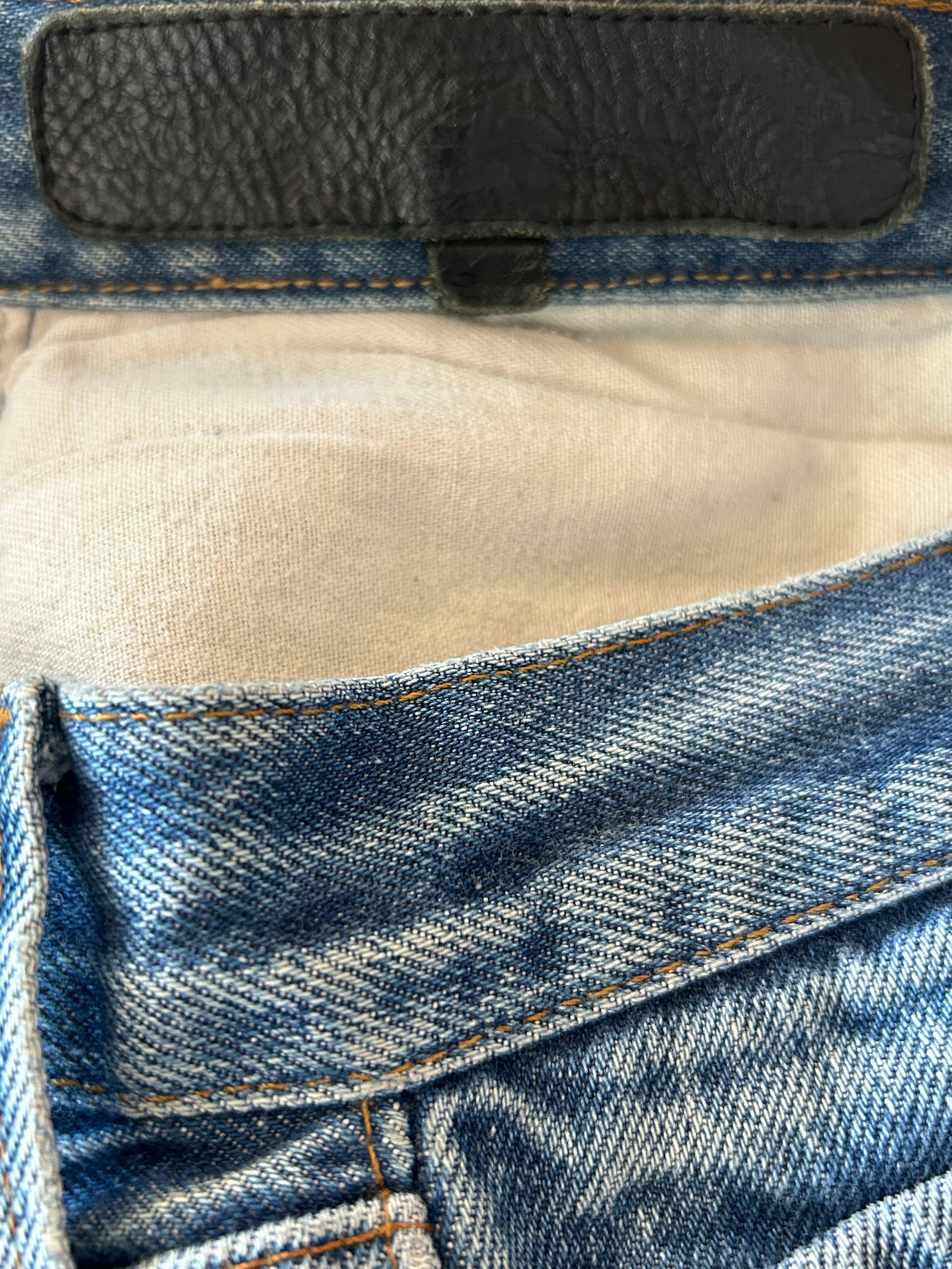 Chrome Hearts x Levi's Blue & Black Cross Patch Denim Jeans for Men - Stylish Vintage Streetwear for Casual Outfits and Night Out