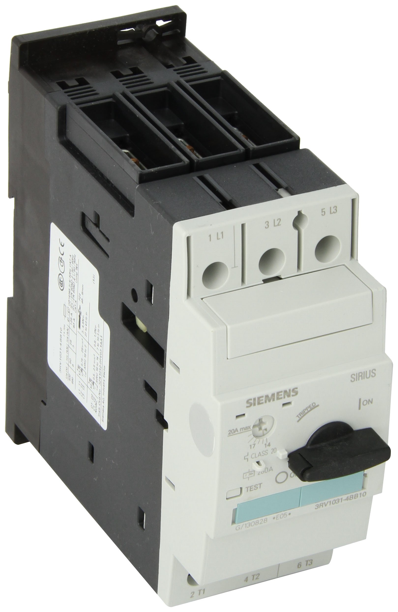 Siemens 3RV1 20A Class 20 Automatic Circuit Breaker Switch - Industrial Motor Protection & Power Distribution for Factories & Commercial Buildings