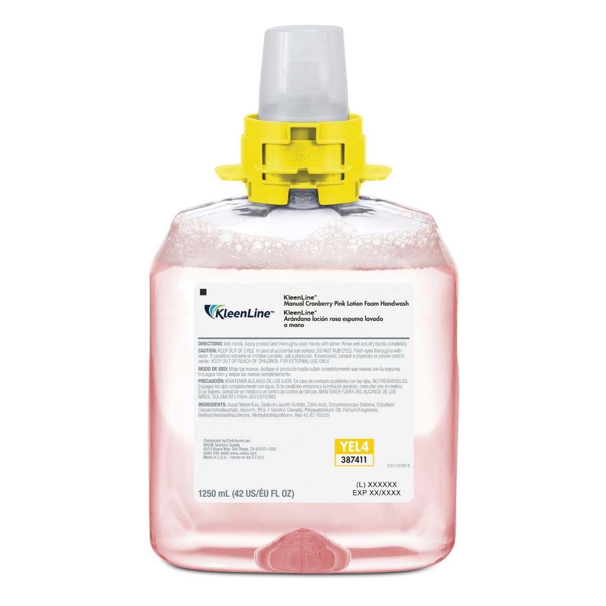 **Pink Cranberry Foam Hand Soap Refill - 1250ml (4 Bottles/Case) | Gentle Moisturizing Handwash for Kitchen, Bathroom & Office | Manual Dispenser Compatible**