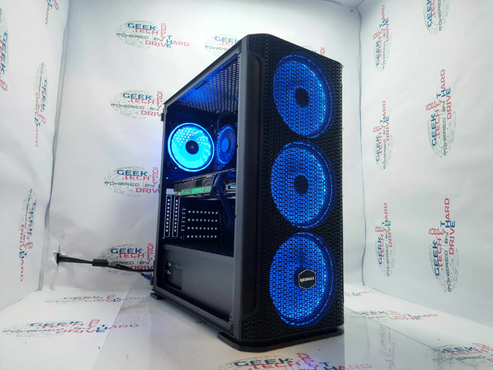 GTech Custom Gaming PC - Intel Core i5 12400, NVIDIA GTX 1080 Ti, 1TB NVMe SSD, 32GB DDR4 RAM (Black F01) - High Performance Desktop Computer for Gaming, Streaming & Content Creation