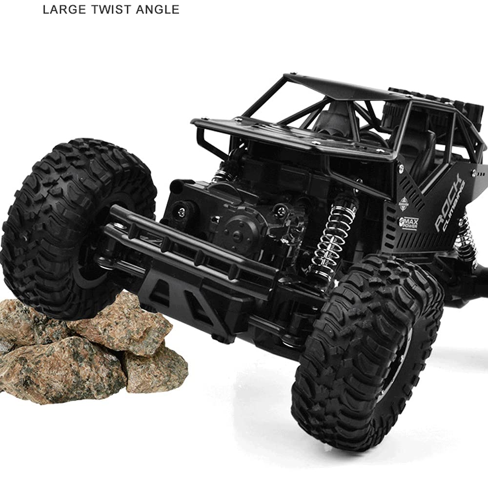 1:16 Remote Control Car 4WD Off-Road RC Crawler Truck - High Speed Climbing Vehicle Toy for Boys & Girls Ages 6-12 | Durable All-Terrain RC Car for Outdoor Play, Backyard Adventures & Off-Road Racing (Includes 3 Batteries)