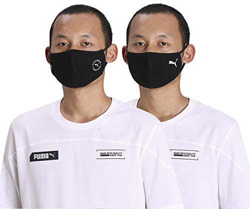 Puma Face Masks (Pack of 2) - Breathable Reusable Cloth Face Coverings for Men & Women - Perfect for Running, Gym, Travel & Daily Protection