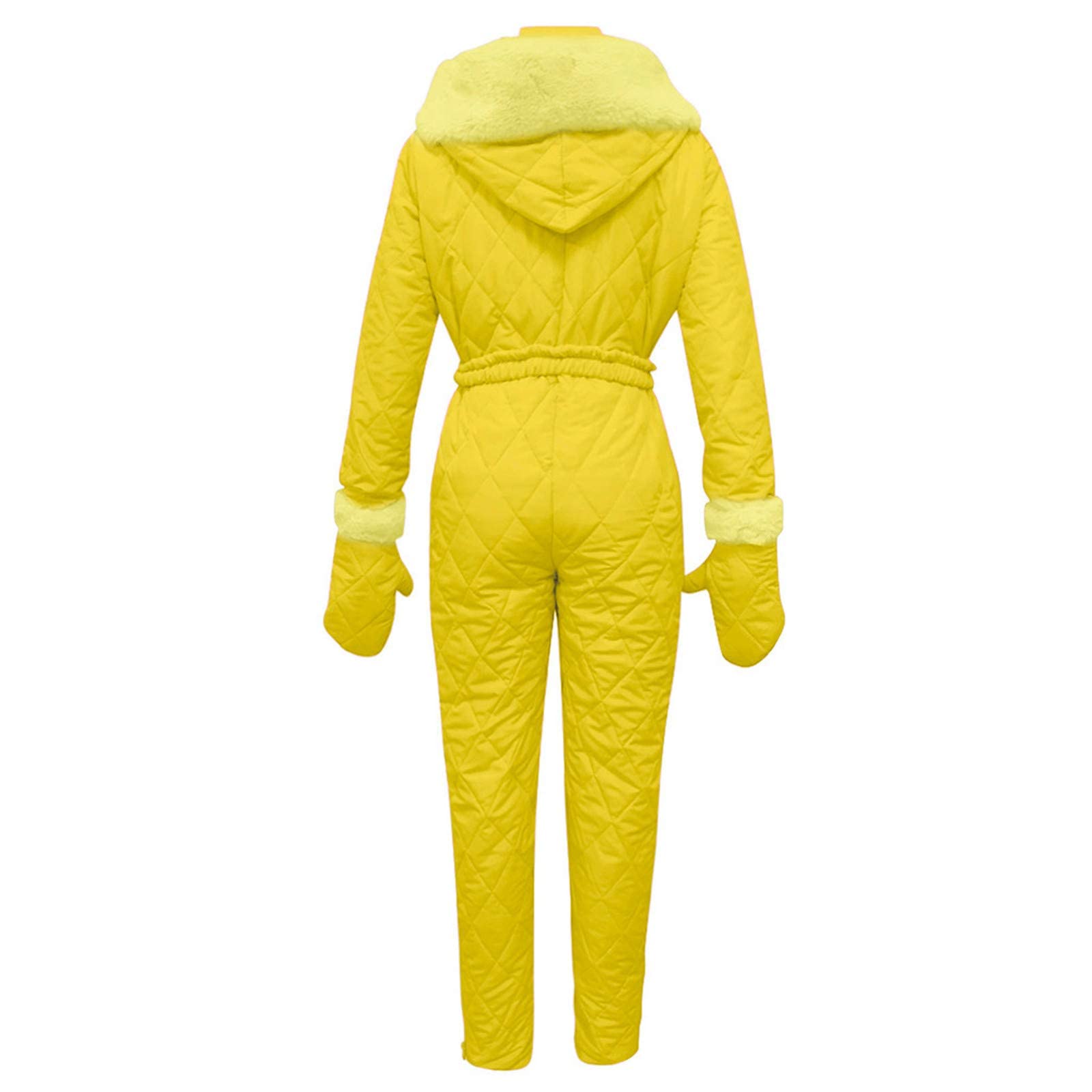 Women's Waterproof Ski Suit with Fur Collar - Winter Snow Jumpsuit for Skiing & Outdoor Sports - Slim Fit Hooded Romper for Cold Weather Adventures