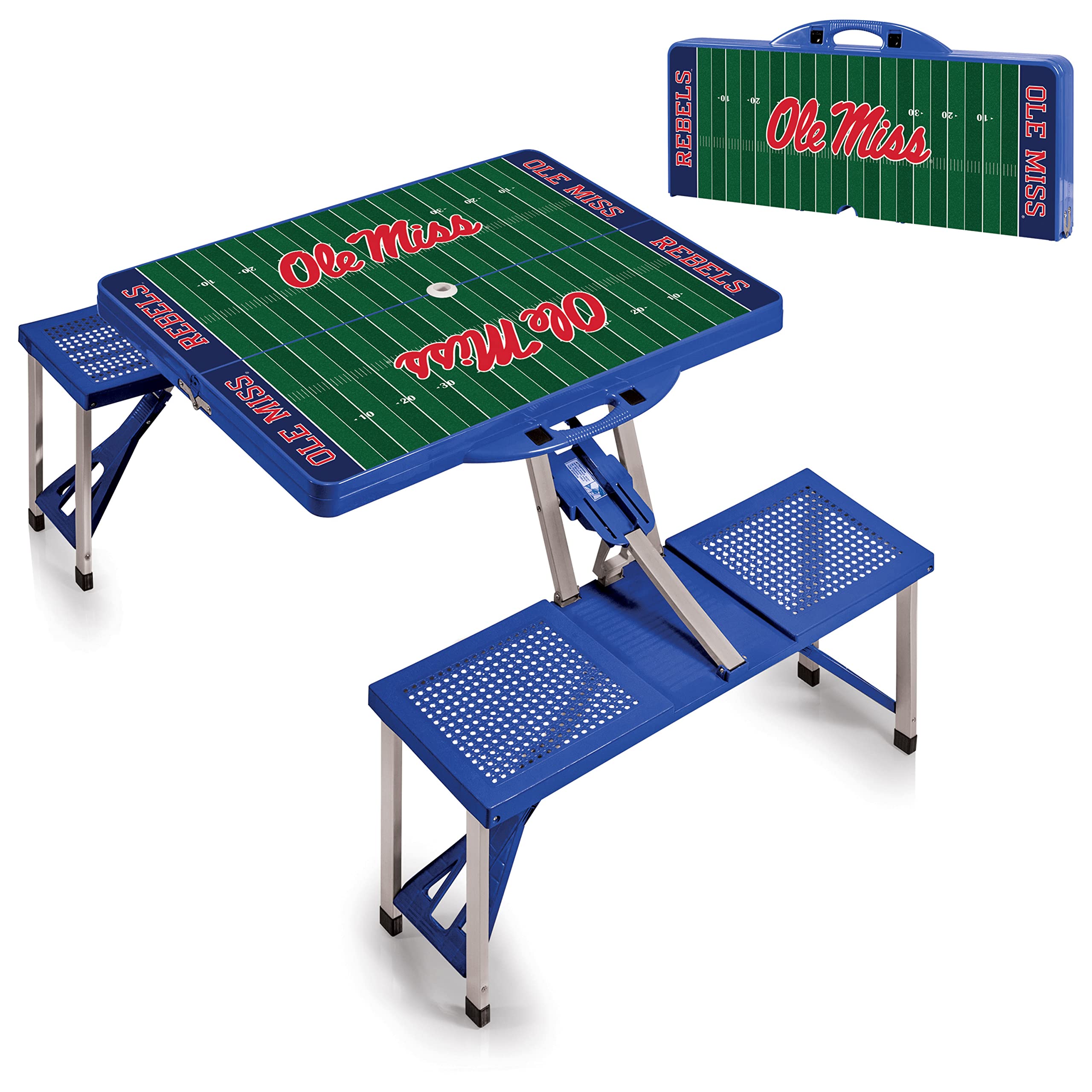 Picnic Time Portable Folding Picnic Table with NCAA College Football Team Logo - Perfect for Tailgating, Camping, and Outdoor Gatherings