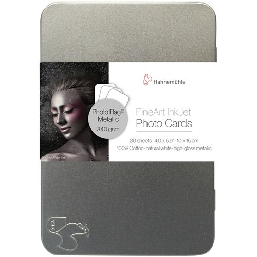Hahnemühle Photo Rag Metallic Paper - 4x6 Inches, 30 Sheets - Premium Metallic Photo Paper for Fine Art Printing, Photography, and Professional Presentations - Perfect for Art Prints, Portraits, and Creative Projects