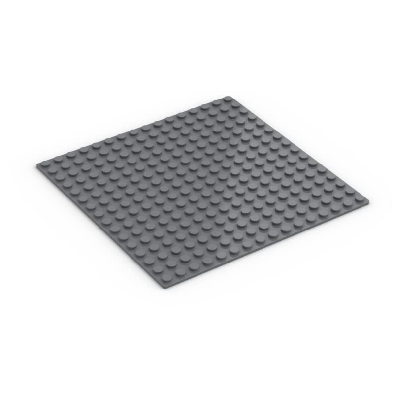 2-Pack Classic Dark Gray 16x16 Baseplates - 5x5 Inches, Compatible with LEGO Parts & Pieces 6098 (Dark Gray) - Perfect for LEGO Building Projects, DIY Creations & Kids Playtime