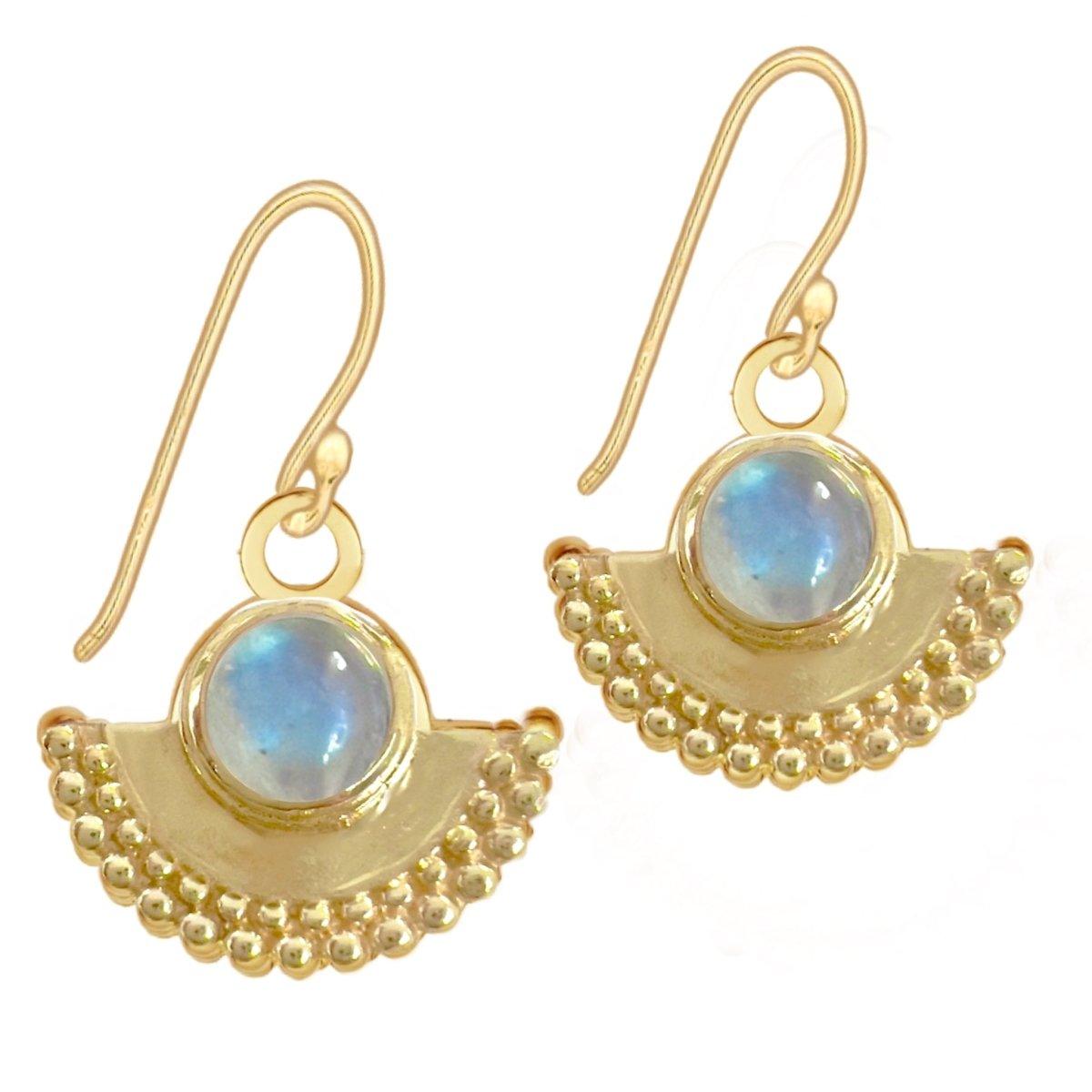 Dare To Dream Gold Moonstone Earrings for Women - Elegant Boho Dangle Jewelry - Perfect for Parties, Weddings & Everyday Wear