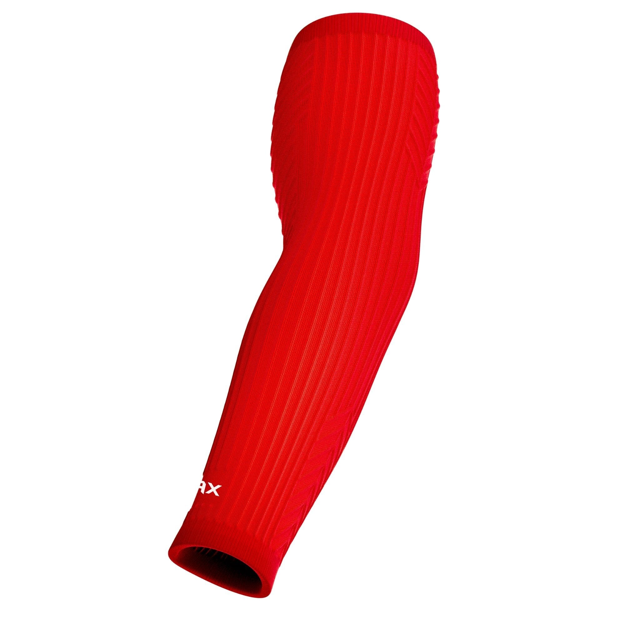 Jax Restore Recovery Premium Arm Sleeve - Compression Support for Tennis, Golf & Workout - Red (Pair) - Relieve Muscle Pain & Improve Circulation for Athletes & Office Workers