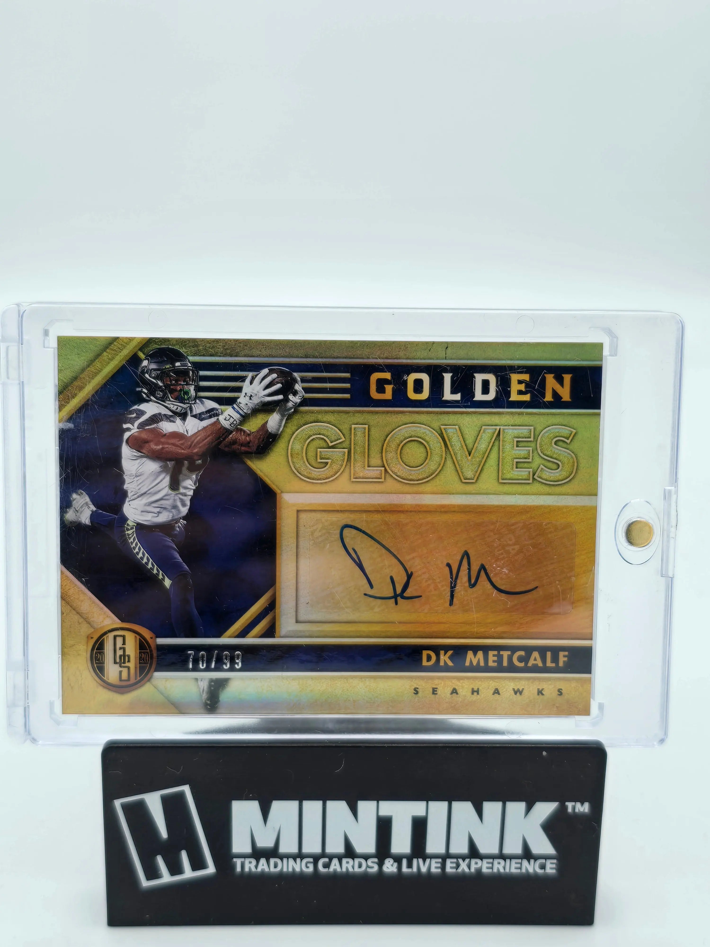 2020 Panini Gold Standard Football DK Metcalf Golden Gloves Auto /99 - Rare Collectible Football Card for Fans & Collectors - Perfect for Display, Trading, and Investment