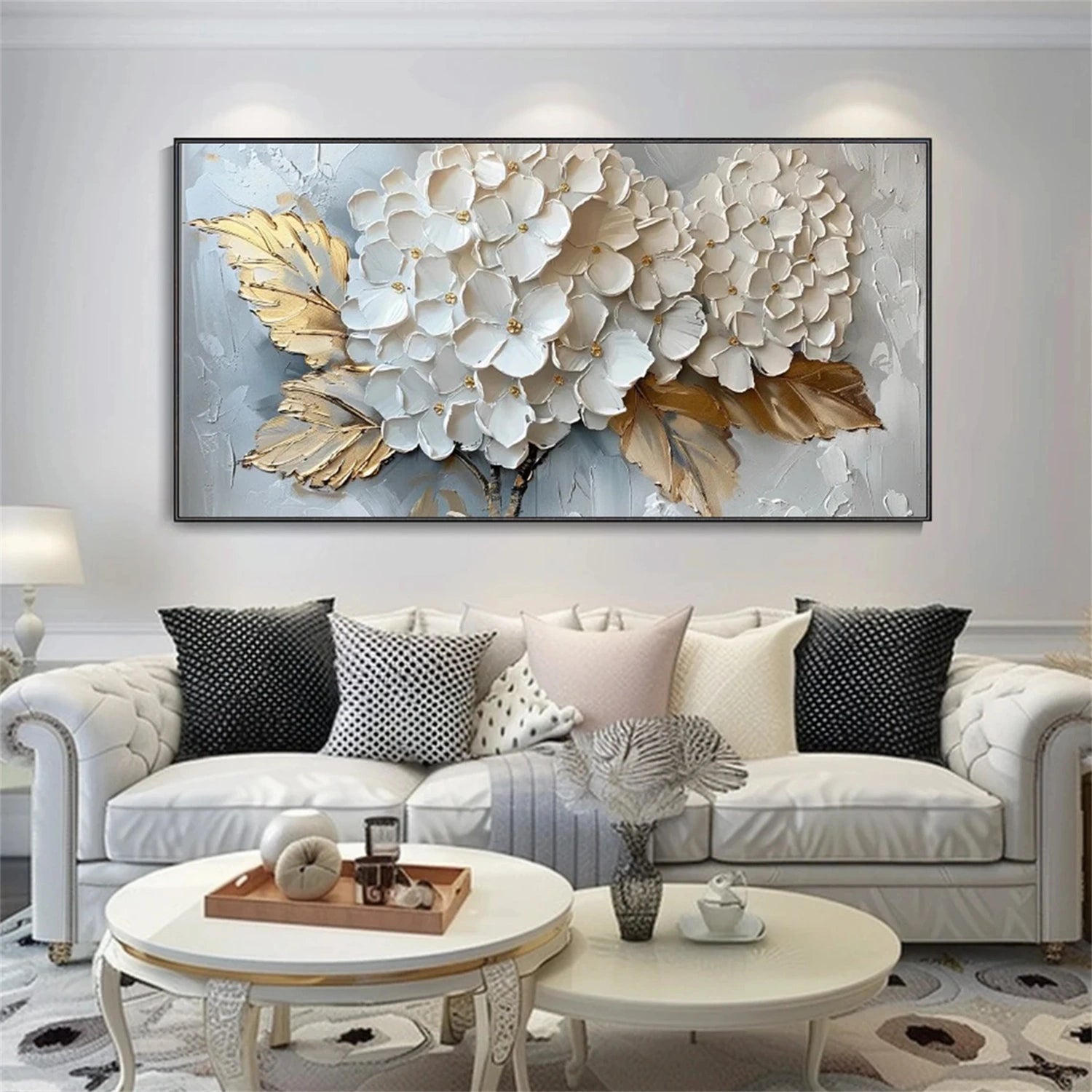 Flower and Tree Painting #FT125 - Handmade Canvas Wall Art for Home Decor, Office & Living Room