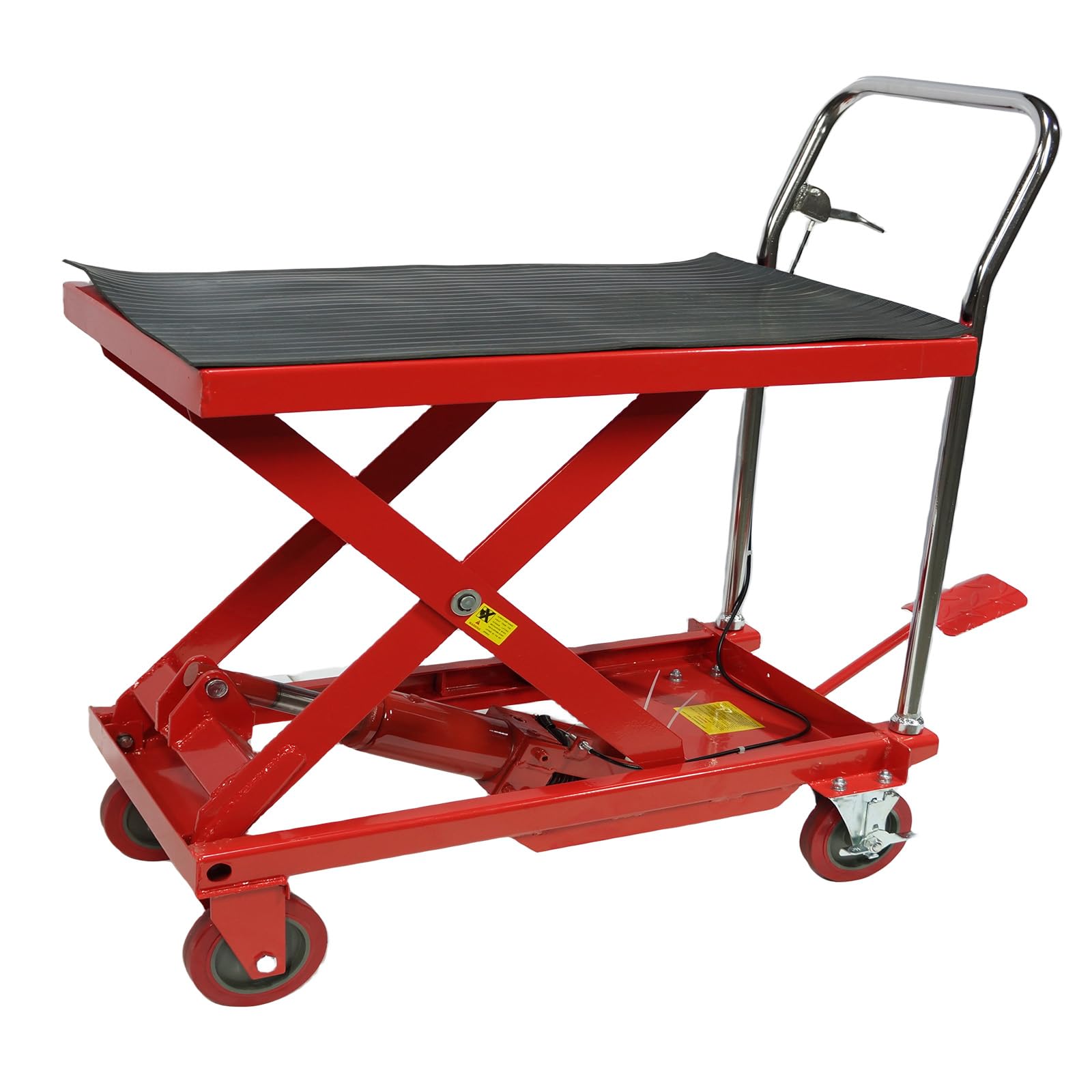 Heavy Duty Double Scissor Hydraulic Lift Table Cart - 500lbs Capacity, 28.5