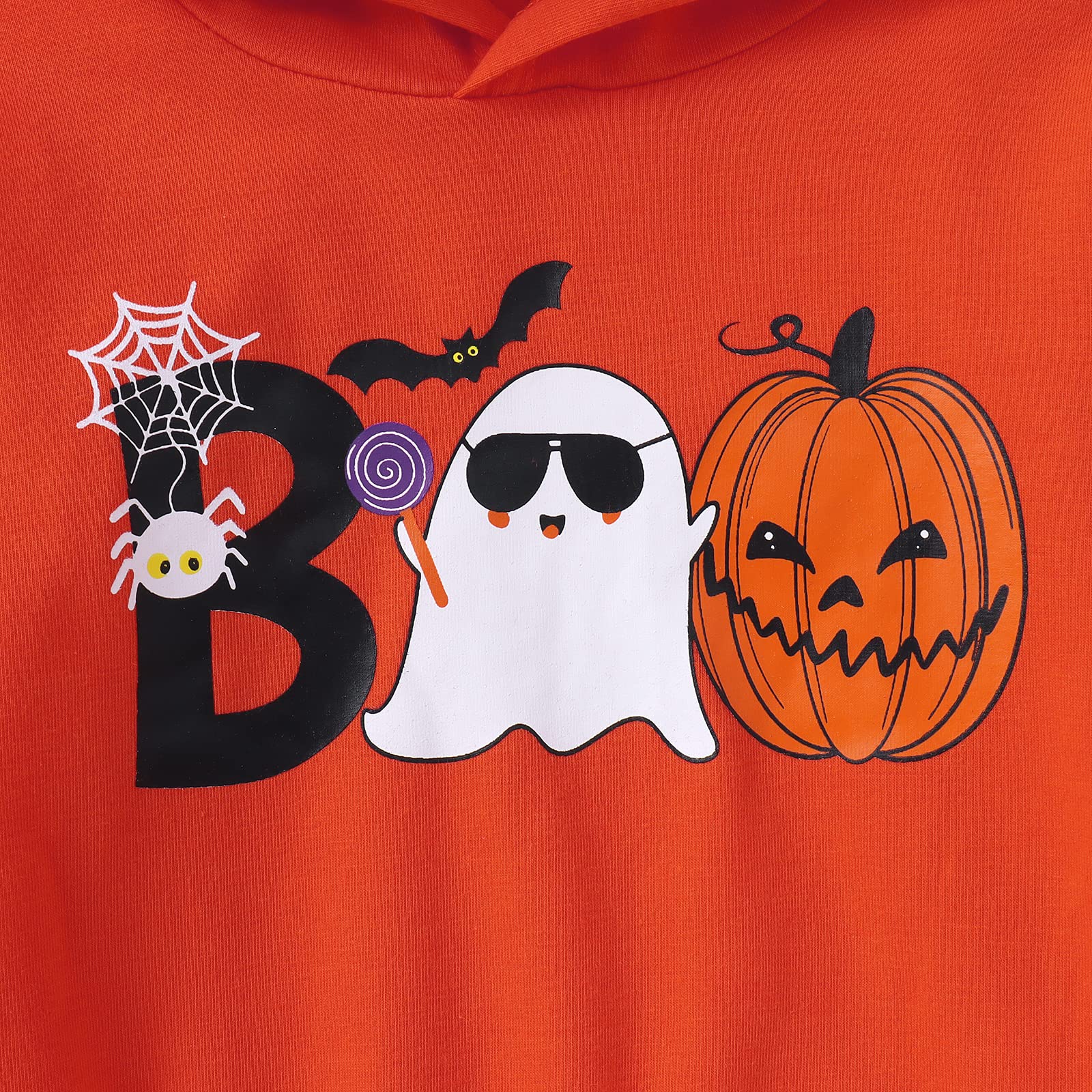 Ritatte Baby Boy Halloween Costume - Long Sleeve Pumpkin Ghost Hoodie & Pants Set for Toddlers | Fall Winter Outfit for Trick-or-Treating, Photo Shoots & Seasonal Parties