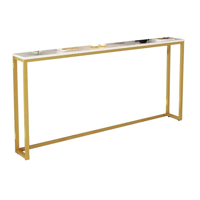 KWOKING White Gold Rectangle Console Table - Slim Sofa Table for Hallway, Living Room & Bedroom - 39.5