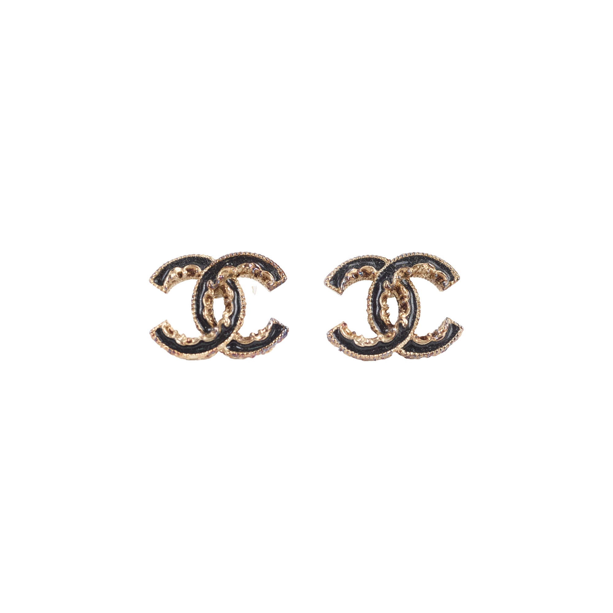 Chanel CC Logo Earrings for Women - Black Fashion Jewelry Set, Elegant & Stylish Accessories for Parties, Dating & Special Occasions